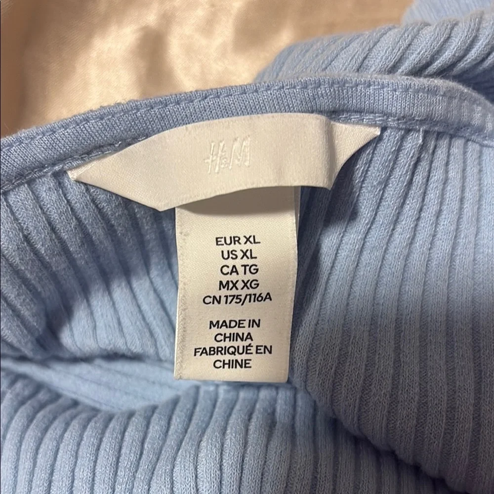 Blue Off-Shoulder Ribbed Top - Picture 2 of 2